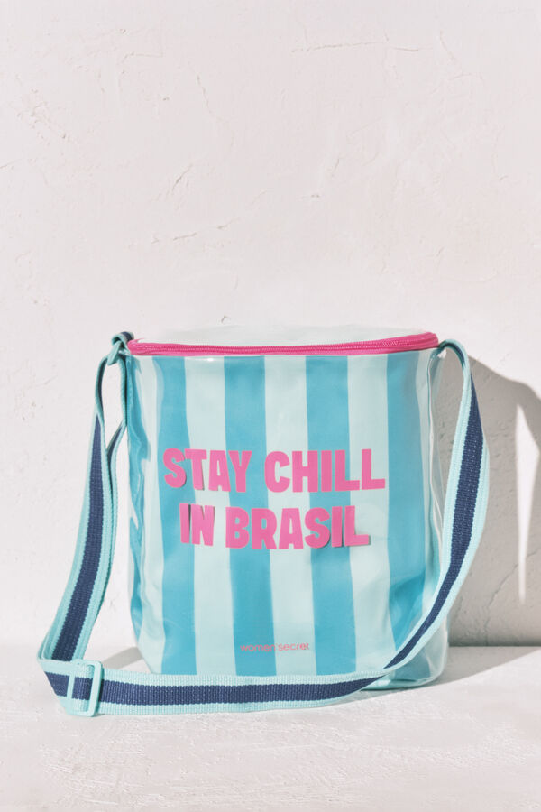 Women'secret Green striped cooler bag green