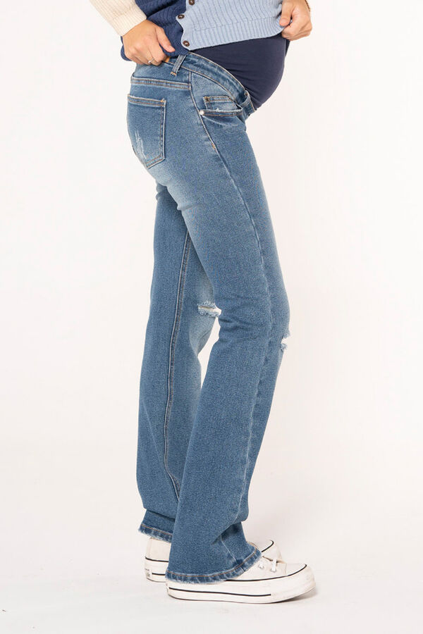 Womensecret Flared maternity jeans with rips bleu