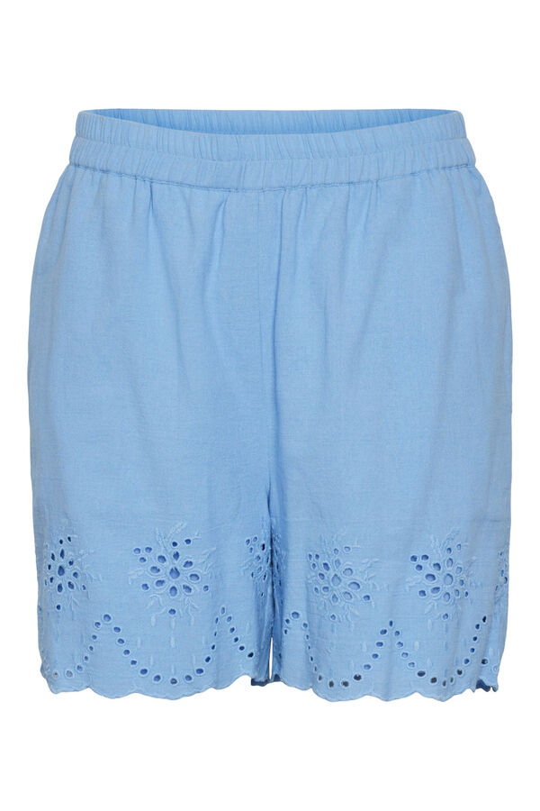 Womensecret Women's shorts 100% cotton. elasticated waist. blue