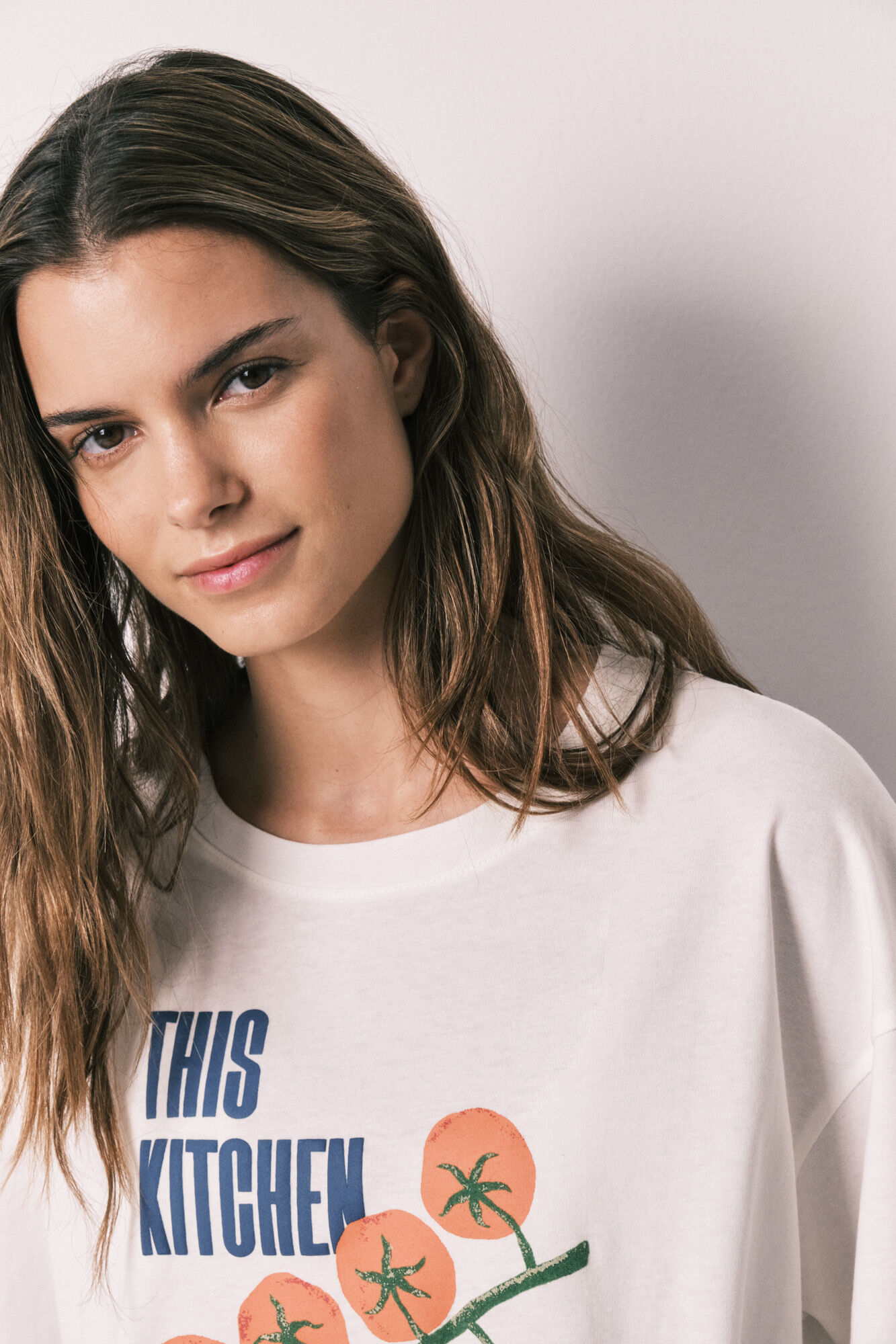 Women'secret White 100% cotton short sleeve T-shirt