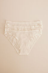 Womensecret 3-pack ivory lace panties Bež