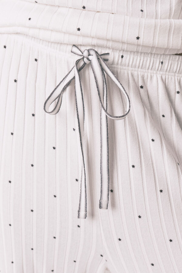 Women'secret Bela rebrasta oidžama sa printom zvezda  Bež