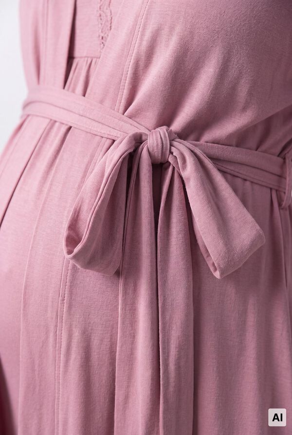 Women'secret Robe de chambre midi &agrave; ceinture rose rose