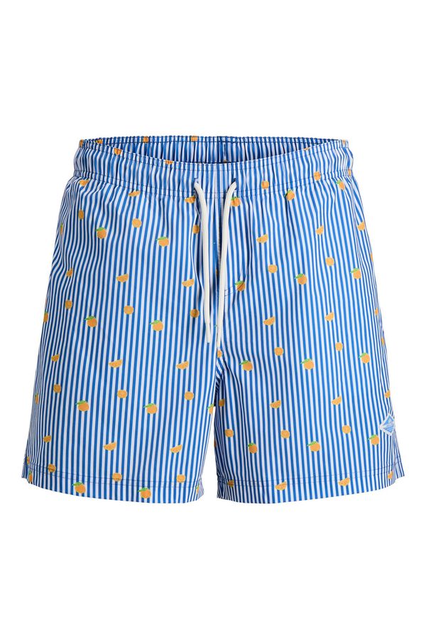 Jack & Jones Striped logo print swimwear blue