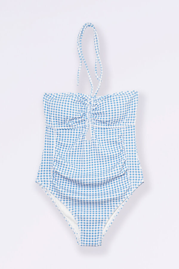 Womensecret Gingham print maternity swimsuit bleu