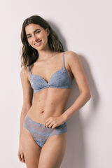 Women'secret Blue lace wide panty blue