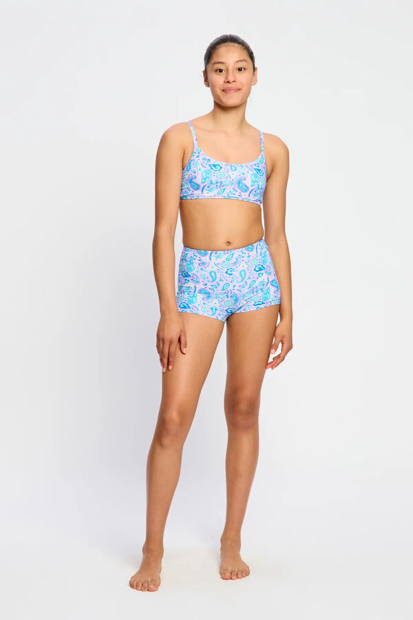 Modibodi Short de Ba&ntilde;o Menstrual Teen Flujo S&uacute;per Pink estampado