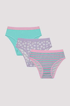 Womensecret Girl Pink Striped 3pack  Hipster printed