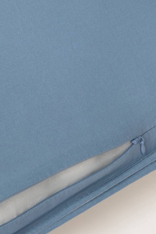 Textura Capa de almofada com detalhe de patchwork azul