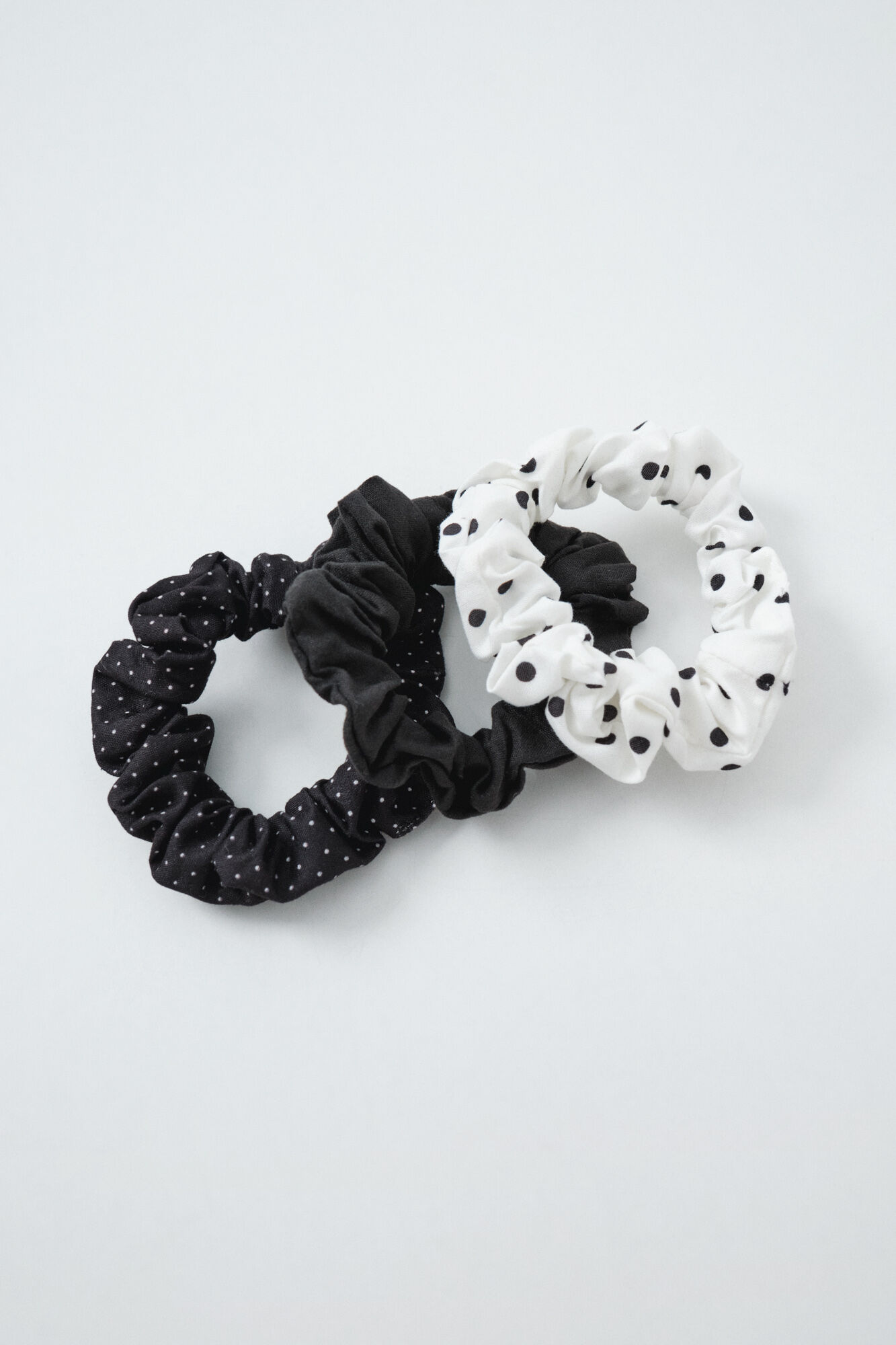 Women'secret Black and white polka-dot 3-pack hair ties