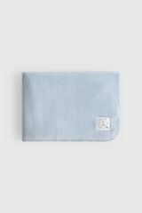 Textura Plaid fleece topstitching blue