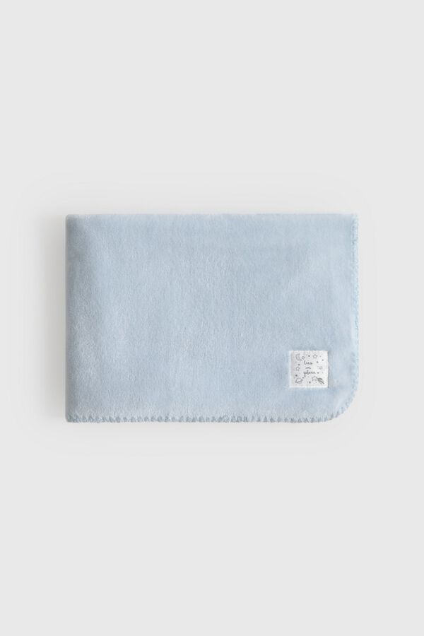 Textura Plaid fleece topstitching blue