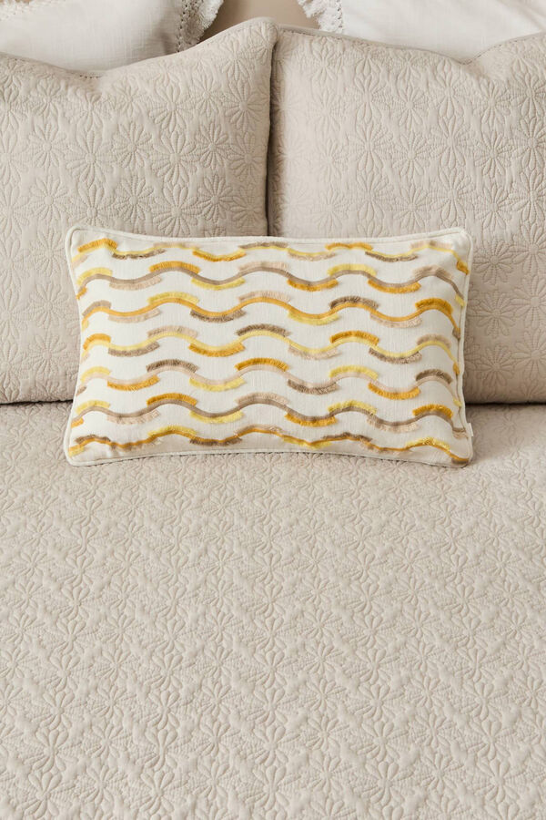 Textura Colcha Acolchado Flores cru