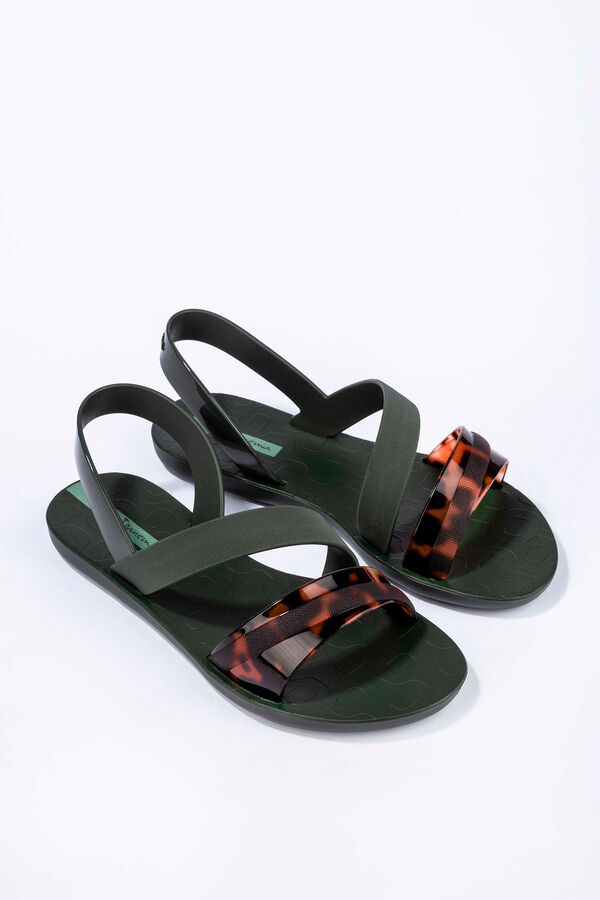 Ipanema Animal print asymmetric strap sandal green