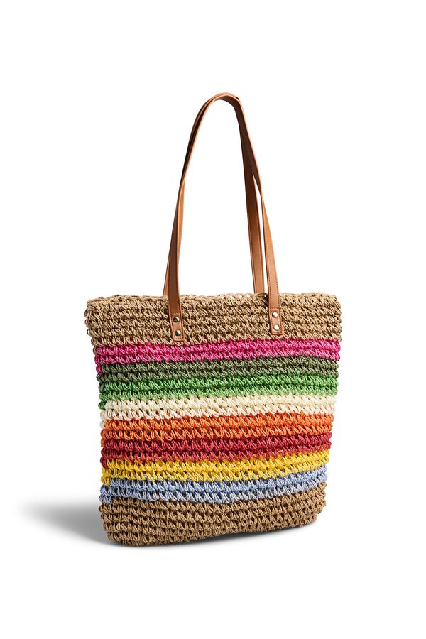 Pieces Shopper aus Papierstroh f&uuml;r den Strand Nude