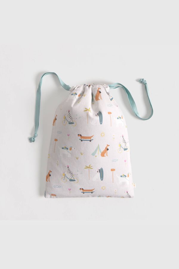 Textura Bolsa algod&oacute;n perros estampado