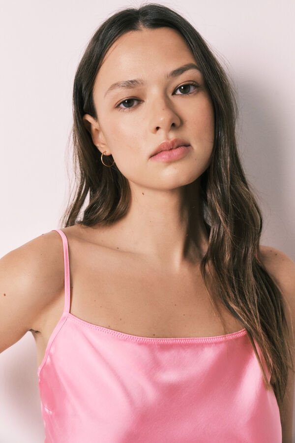 Women'secret Pink satin short pyjamas pink