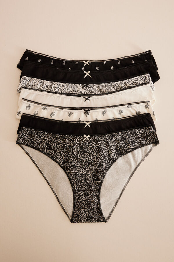 Womensecret Classic cotton panties with b & w 7 black