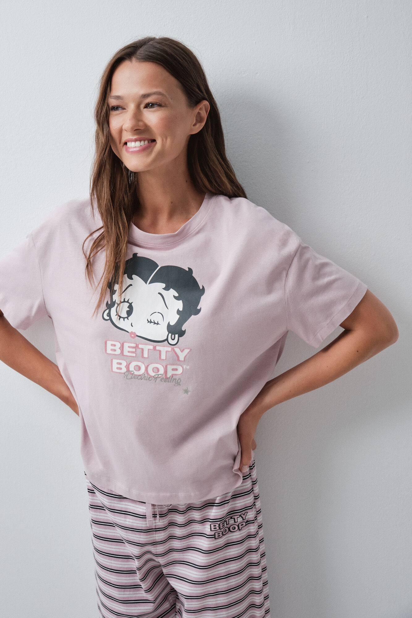 Women'secret Pink striped long pyjamas Betty Boop