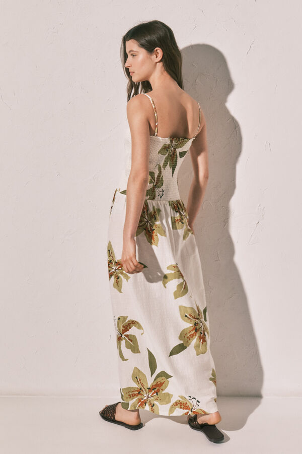 Women'secret Long strap ruched neckline dress printed