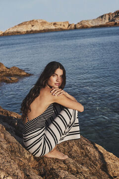 Womensecret B&W striped swimsuit printed