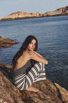 Womensecret B&W striped swimsuit printed
