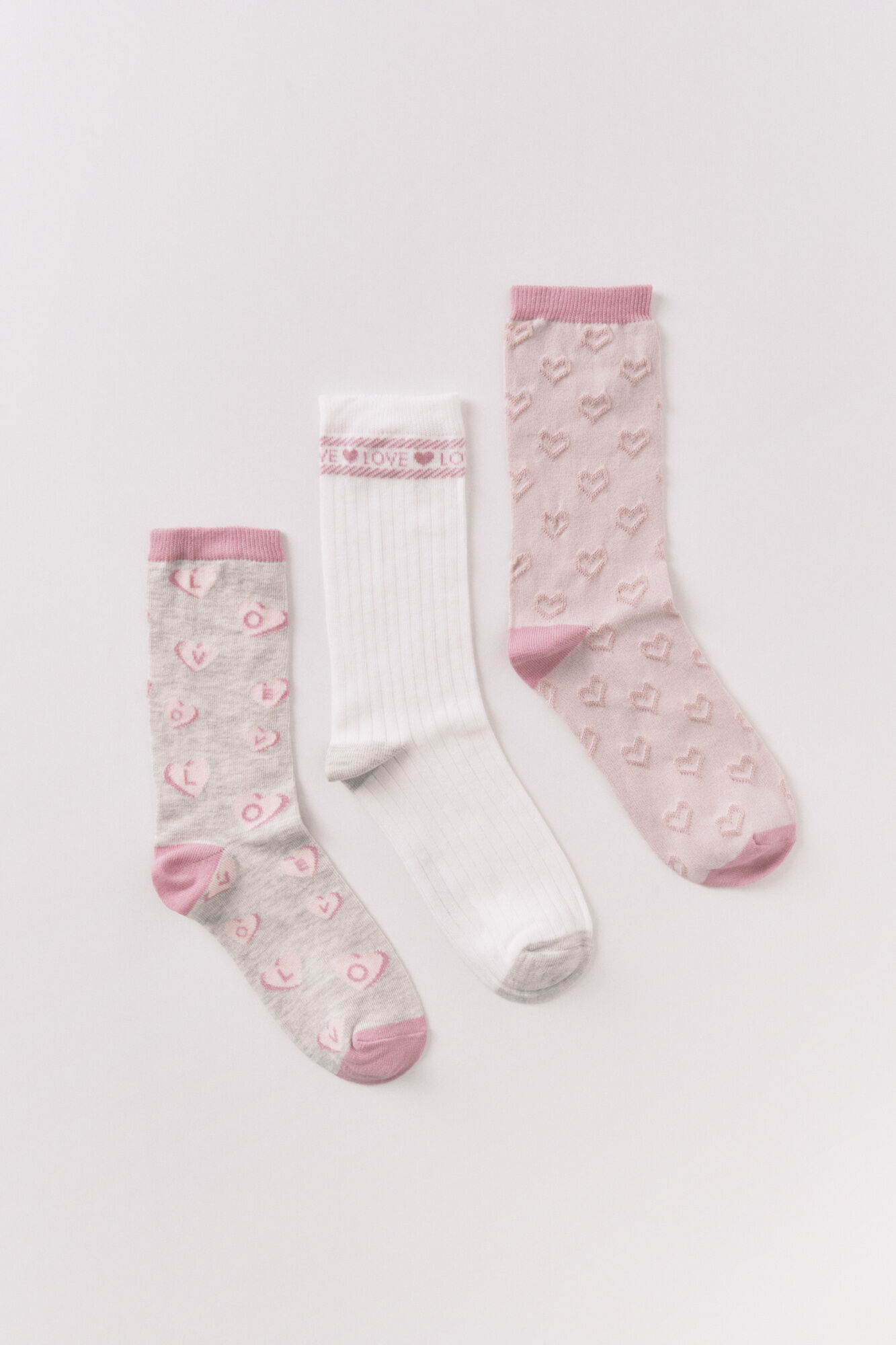 Women'secret Pack of 3 long heart socks 
