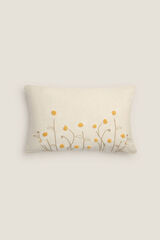 Womensecret Embroidered floral cotton cushion cover Bež