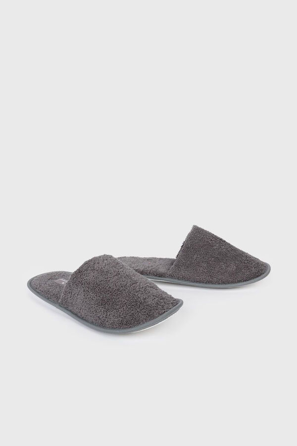 Womensecret Cotton towelling slippers grey