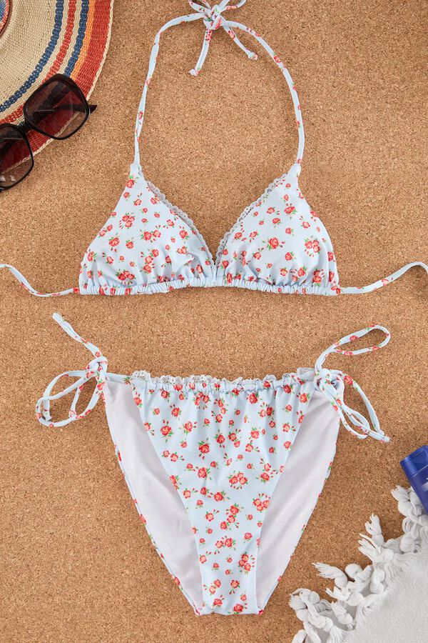Trendyol Lace detailed straight bikini printed