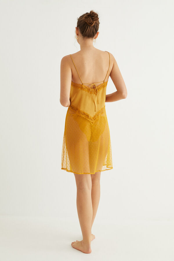 Womensecret Yellow short satin nightgown yellow