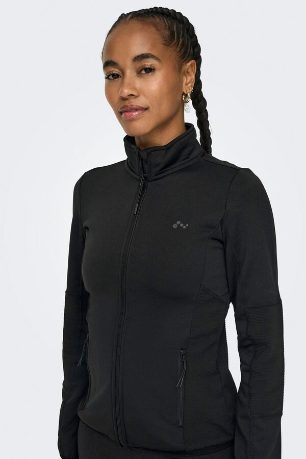 Only Play Technische Jacke mit Fleece Schwarz