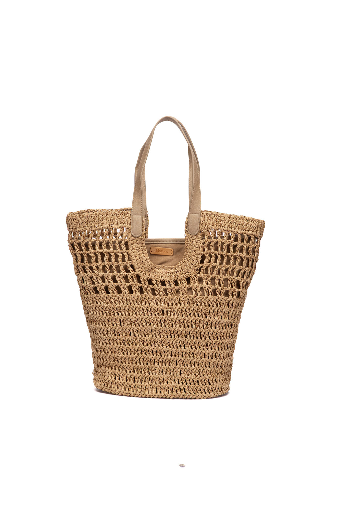 Abbacino  Cesto de r&aacute;fia camel