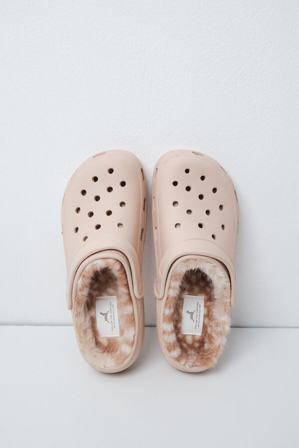 Women'secret Lined clog slippers nude