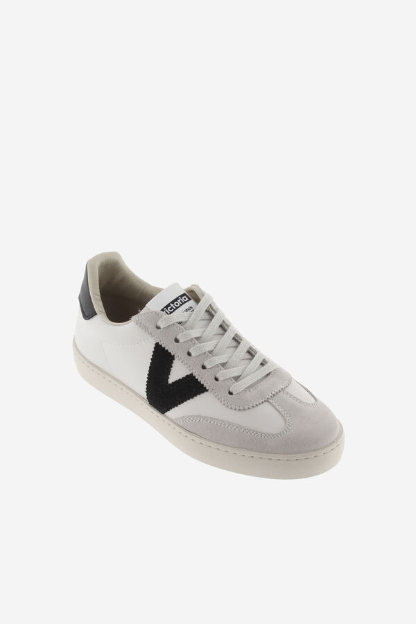 Victoria Victoria Berlin Cyclist T&ecirc;nis com efeito de pele com cores contrastantes e pe&ccedil;as de croute preto