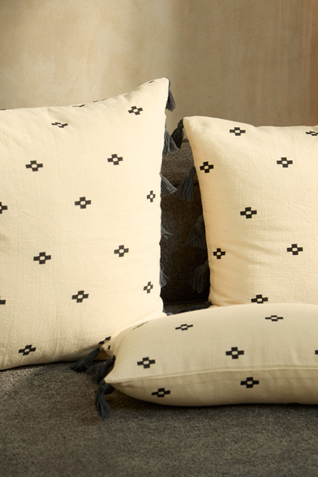 Calma House Funda de coj&iacute;n cuadrada de algod&oacute;n Kobe