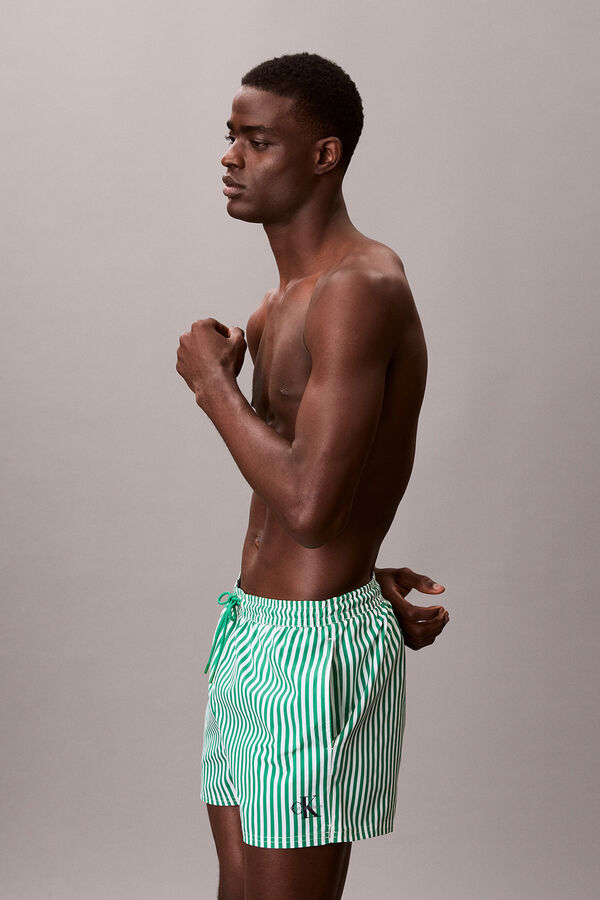 Calvin Klein Ba&ntilde;ador corto rayas cord&oacute;n verde