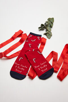 Womensecret Burgundy Christmas socks red