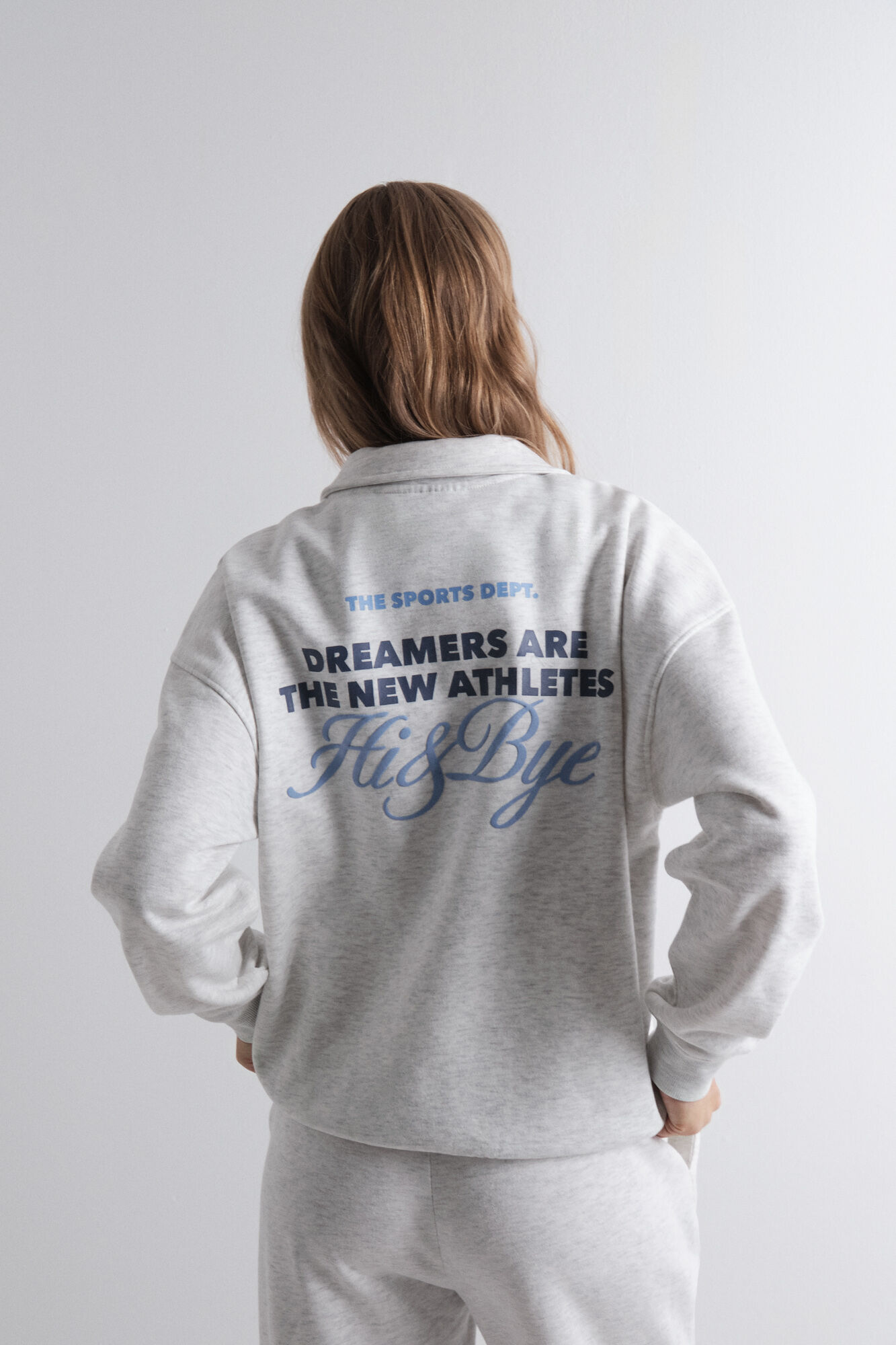 HI&BYE Tamnosiva pli&scaron;ana majica polo duks