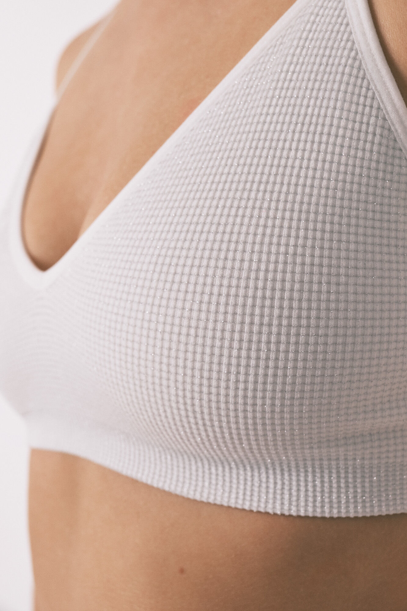 Women'secret Top canal&eacute; seamless blanco lurex