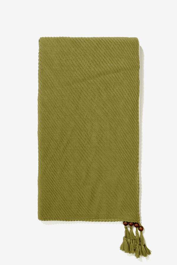 Womensecret Rectangular pleated scarf zöld