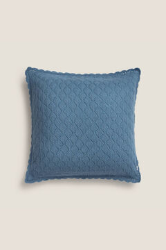 Womensecret Open-knit cushion cover blue
