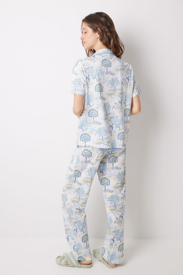 Womensecret Allover cotton shirt pajamas with landscape printed