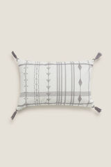 Womensecret Embroidered tassels cushion cover szürke