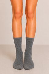 Pieces Animal print socks with lurex grey