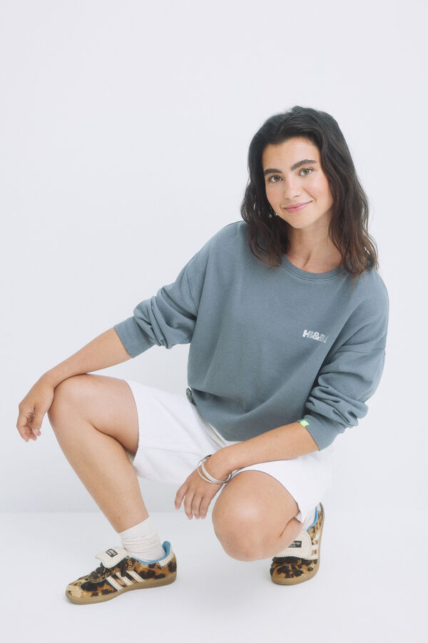 Womensecret Sweatshirt com logo cinza cinzento