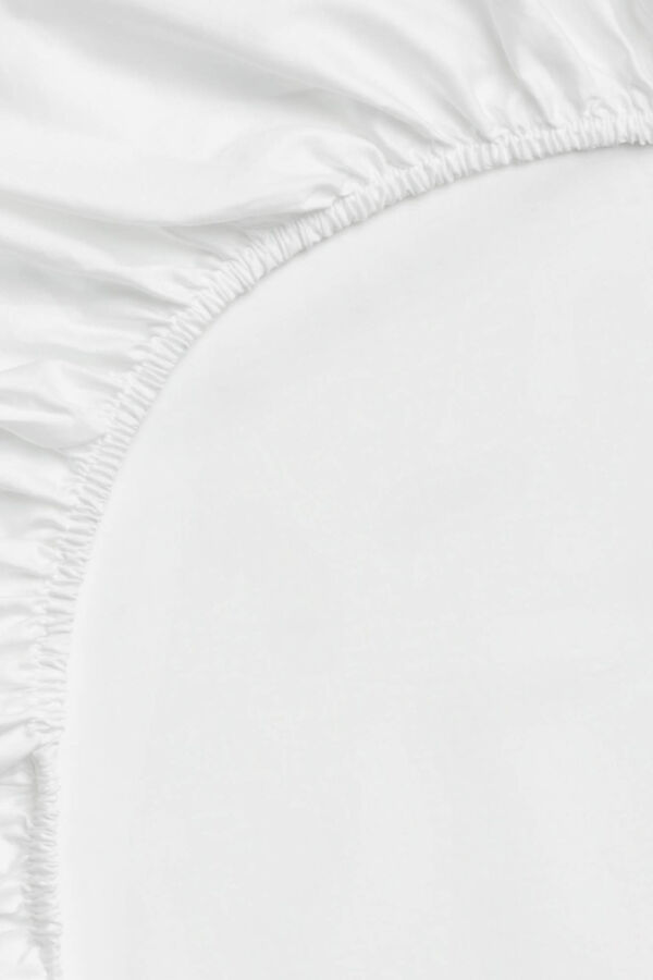 Womensecret Spannbetttuch Satin. Bett 180-200 cm. Weiß