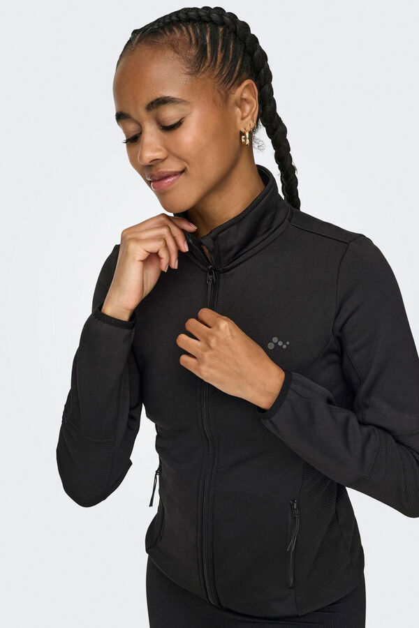 Only Play Technische Jacke mit Fleece Schwarz