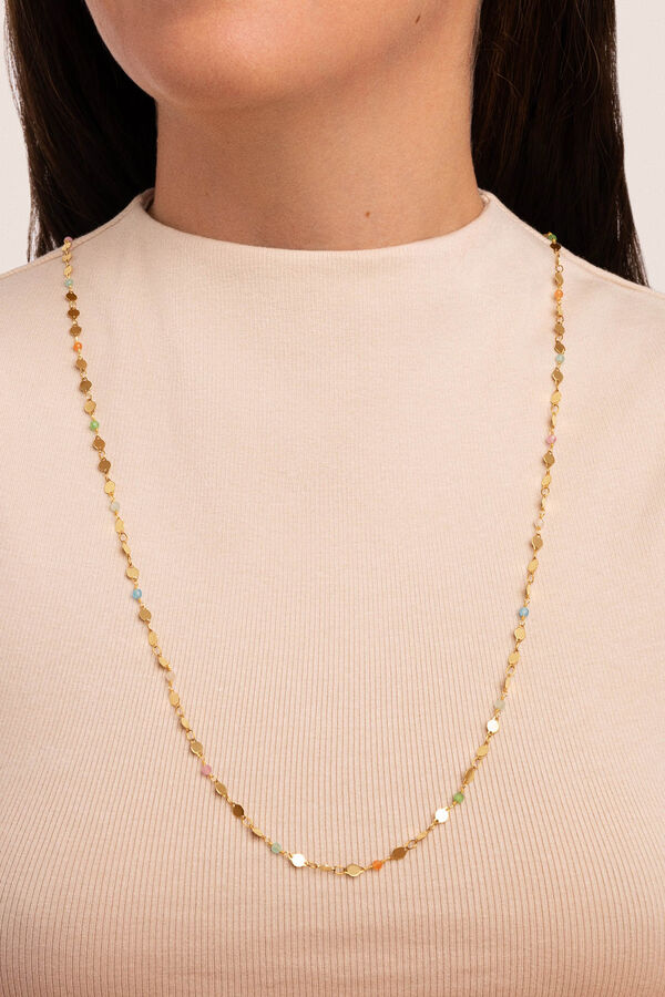 Womensecret Gold-plated steel Crystals Sun long necklace imprimé