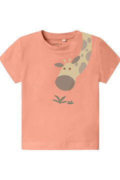 Womensecret Baby boys' short-sleeved giraffe T-shirt Rosa
